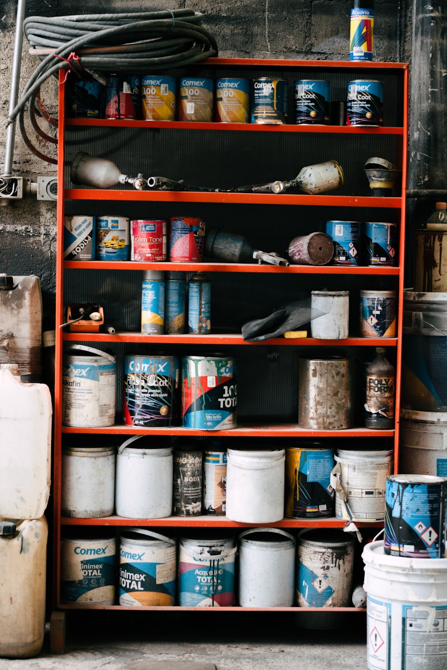 Industrial chemical containers in storage